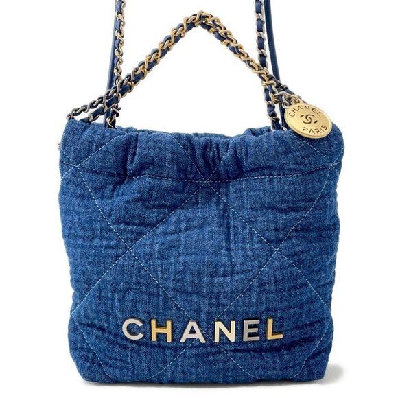 CHANEL CHANEL22 Handbag Size Mini Denim Blue - Picture 3 of 15